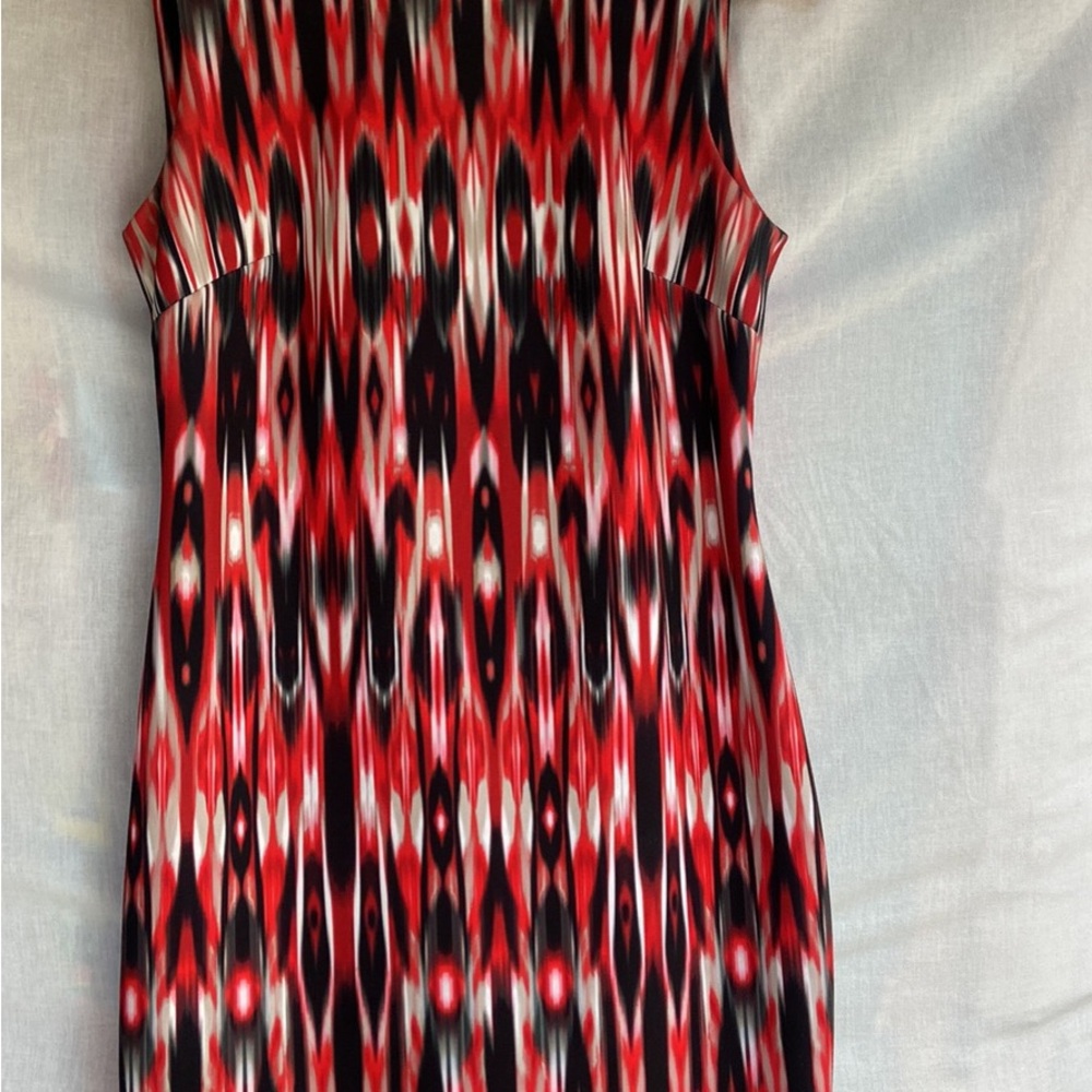 Calvin Klein Red and Black Midi Dress